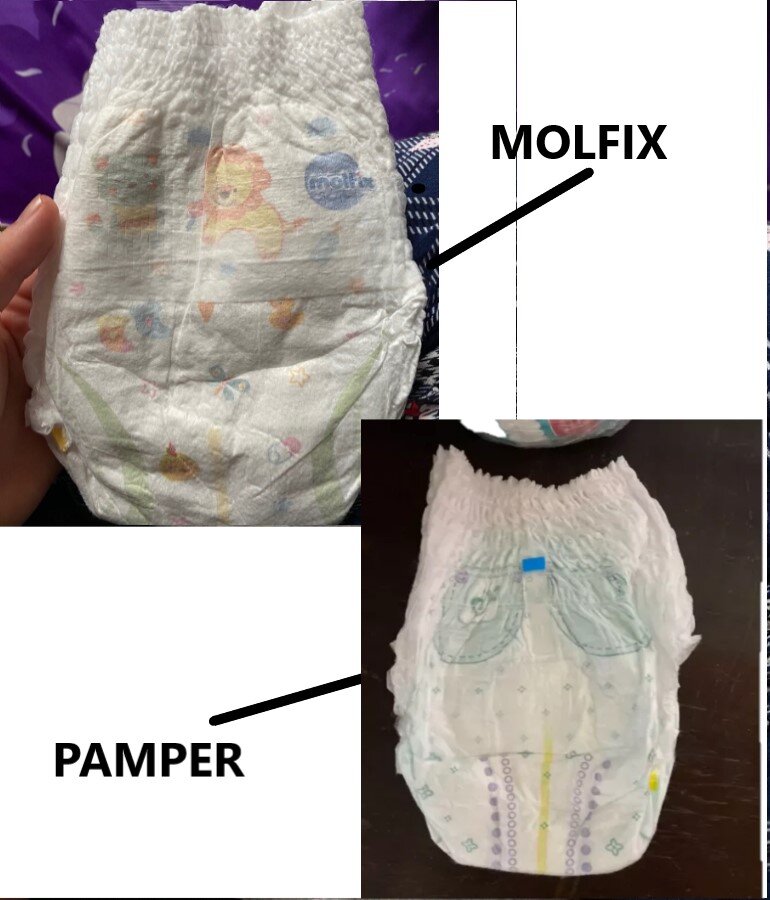 Tã Pamper được đánh giá mỏng hơn tã Molfix