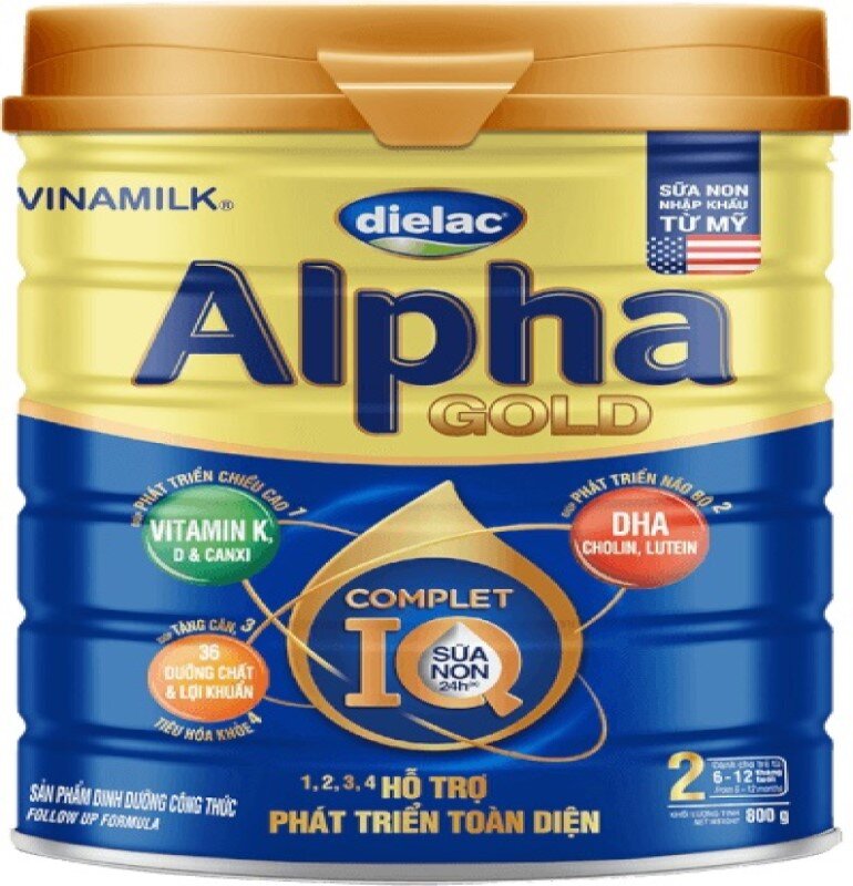 Sữa bột cho trẻ em Dielac Alpha IQ Gold hỗ trợ miễn dịch cho bé yêu